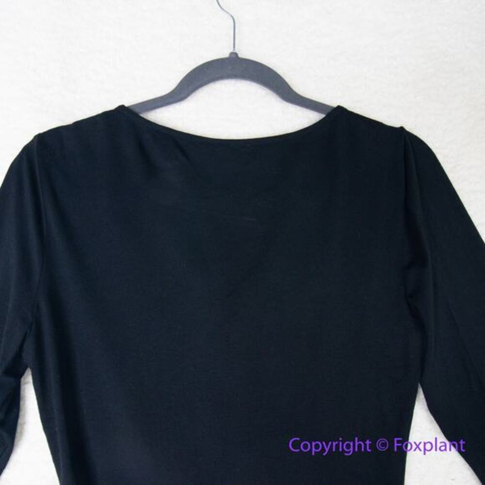 Vince Camuto black three quarter sleeves top ruched sides, size M - Picture 10 of 13